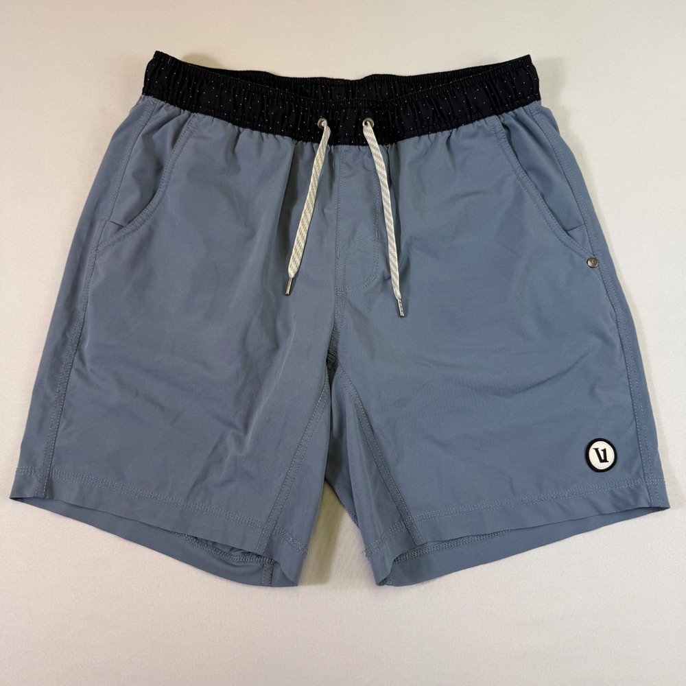Vuori Kore Shorts Mens Medium Blue Grey Lined Athletic Training Gym V302
